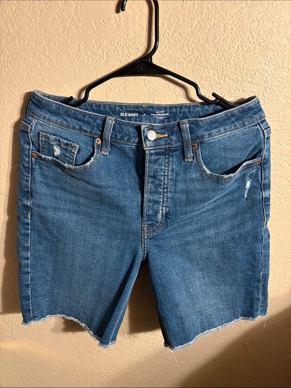 Old Navy Blue Denim Frayed Hem Jean Shorts